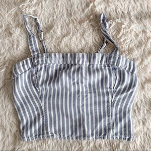 Hollister Stripe SquareNeck Crop Top